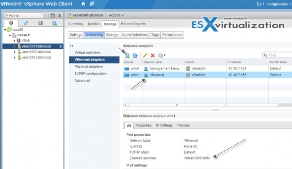 Create a new vmkernel port and enable VSAN traffic