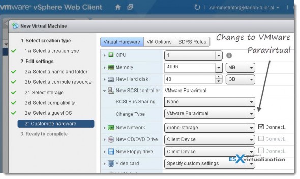 create and install VM with boot disk based on PVSCSI adapter