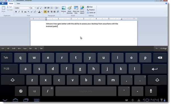 VMware View Client for Android - The Virtual Keyboard