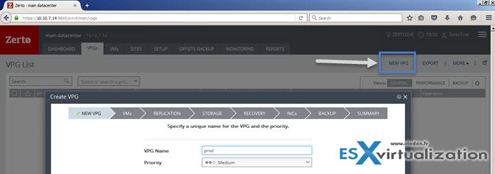 How-to create VPG in Zerto