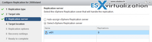 vSphere replication config with single vCenter server