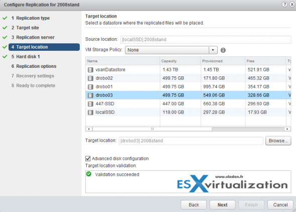 vSphere replication config with single vCenter server