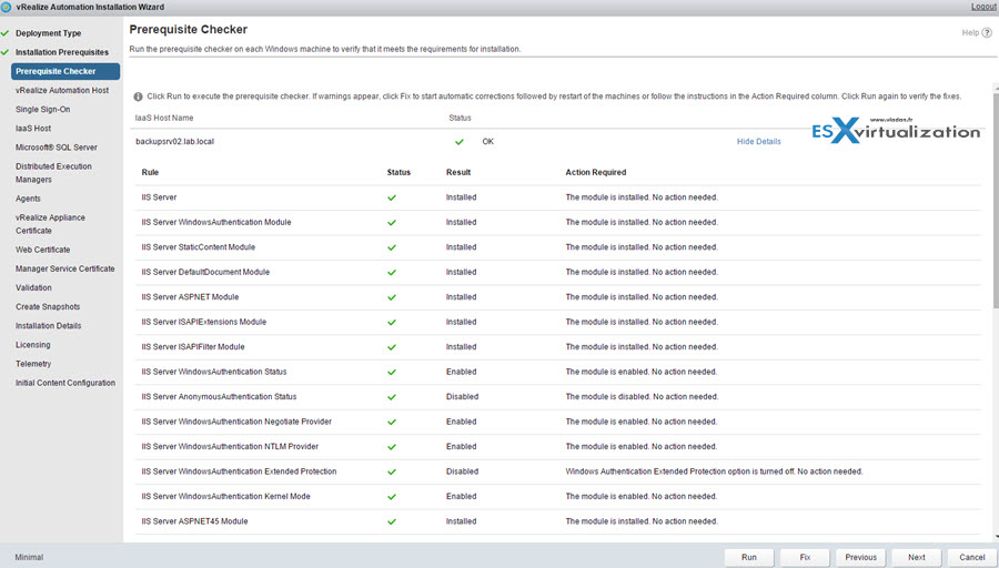 vRealize Automation 7 Simple install ESX Virtualization
