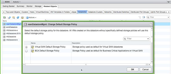 VMware VSAN default policy