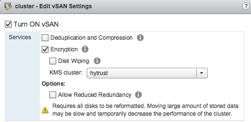 VMware VSAN Enable Encryption