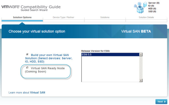 VSAN BETA HCL