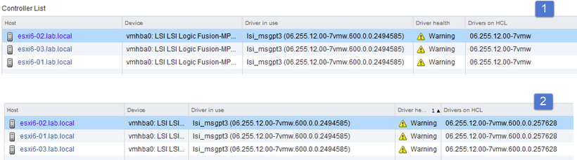 Check VSAN HCL before - after