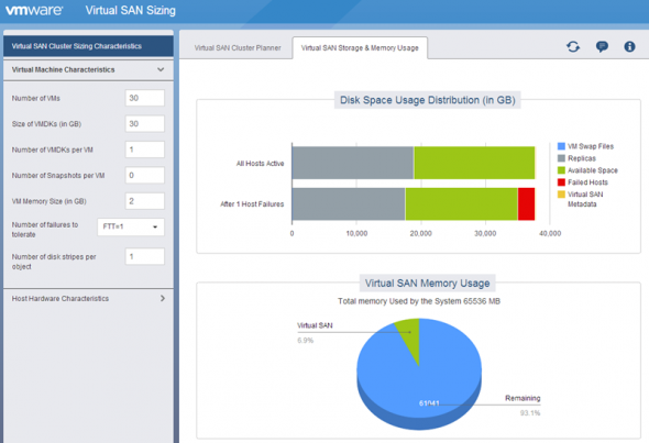 VMware VSAN Sizing Tool