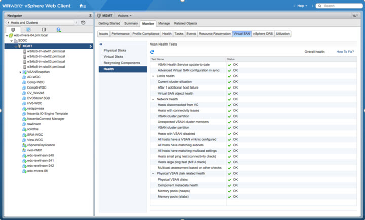 VMware VSAN 6.2 Performance and capacity monitoring