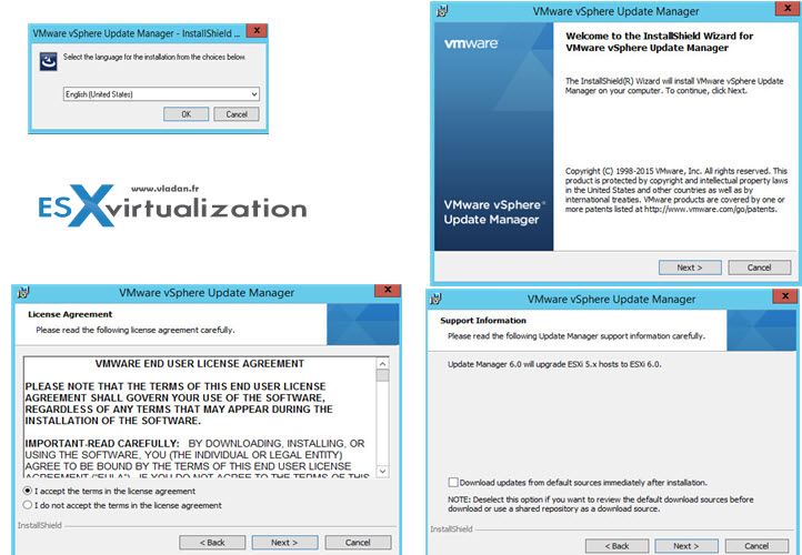 After our successful upgrade of our vCenter Server Appliance (VCSA) to vCenter 6.0 and ESXi host to ESXi 6.0, we need to install an VMware vSphere update manager 6.0 (VUM) on a Windows. This is the only Windows Server requirements for VMware vSphere 6