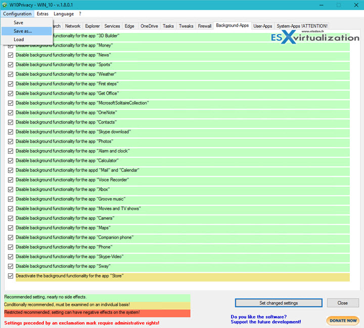 Windows 10 privacy settings