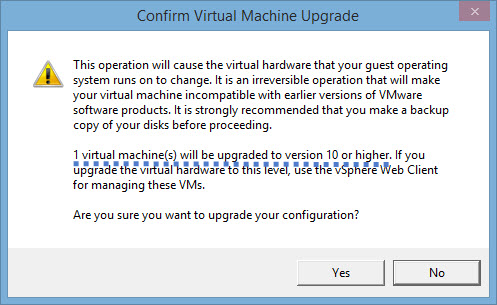 Upgrade Virtual Machine Hardware