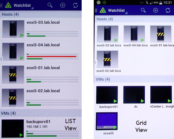 VMware vSphere Mobile Watchlist