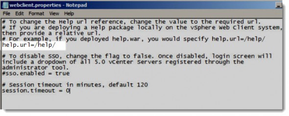 vSphere Web Client local help file configuration