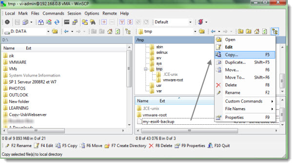 How to backup ESXi 4.1 configuration files