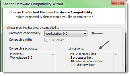 VMware Workstation 9 - Virtual Hardware version 9