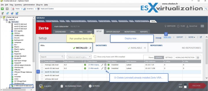 Zerto Virtual Replication deployment