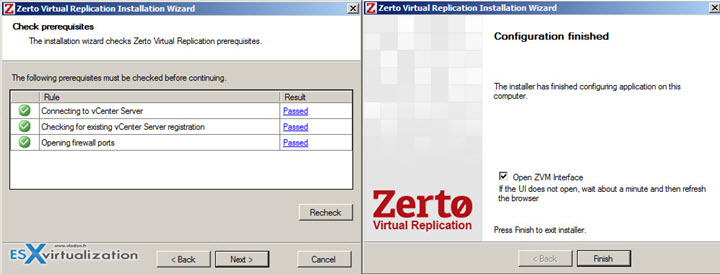 Zerto Virtual Replication - Installation