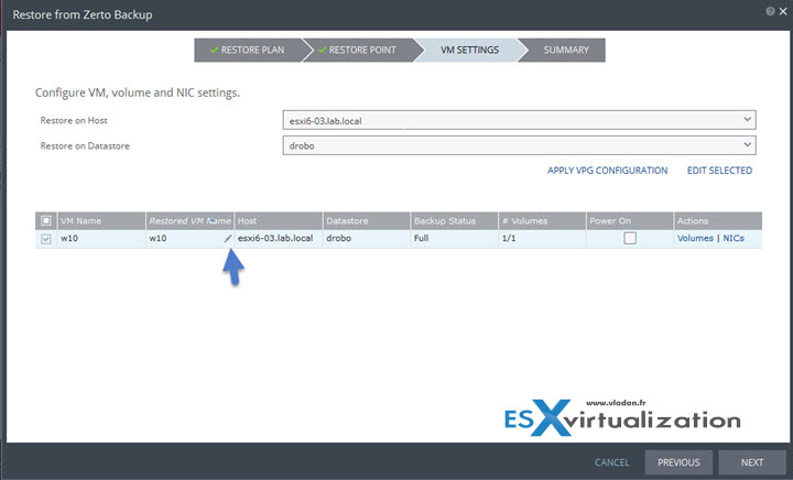 Zerto Backup - Full VM backup and restore