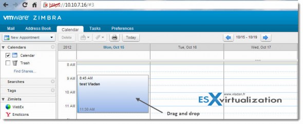 Zimbra Collaboration Server 8 User Interface